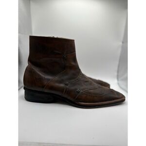 Mark‎ Nason Chukka Lounge Boots Men's Size 8.5 Side Zip Brown Rock N Roll